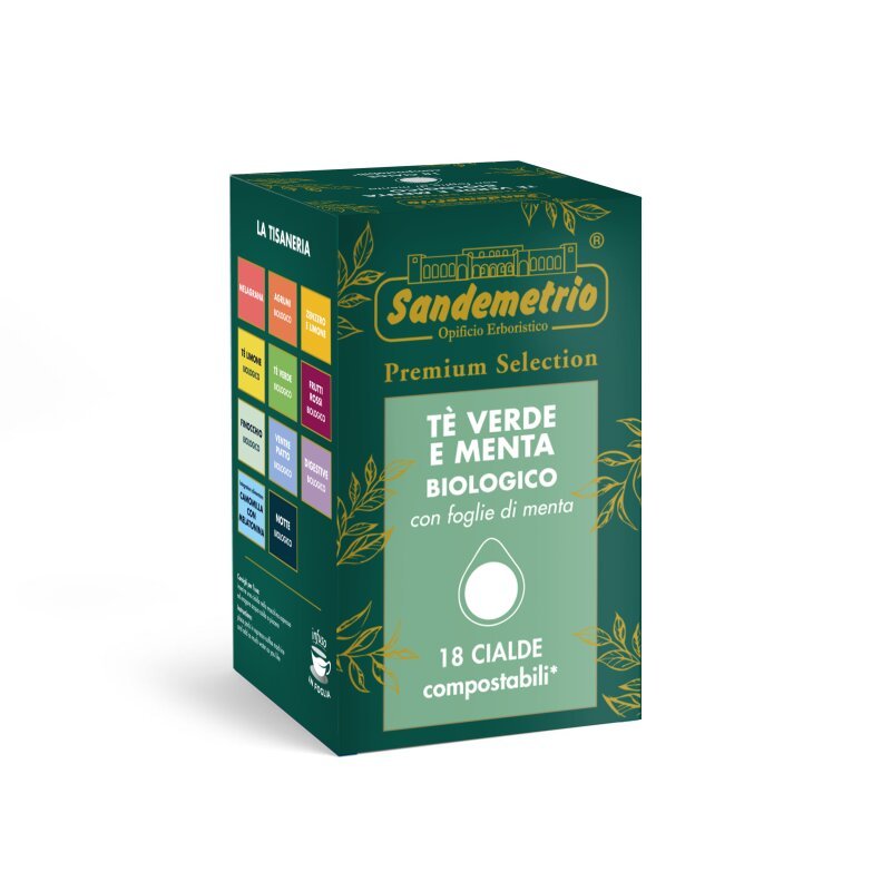 Sandemetrio Te verde e Menta Biologico 18 cialde