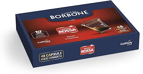 Borbone 48 Capsule miscela Rossa compatibili Caffitaly
