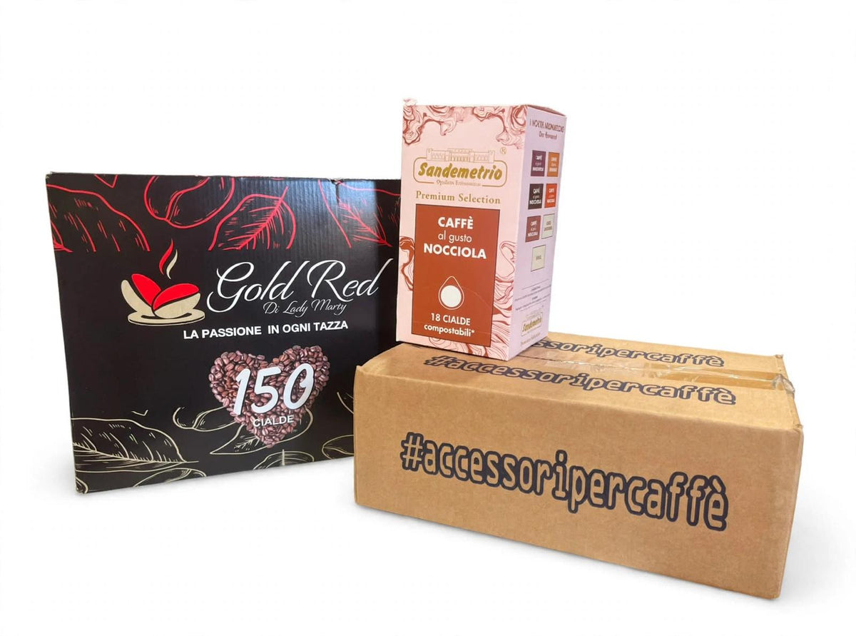 BUNDLE 150 Cialde GOLDRED top quality + Kit accessori + 18 cialde nocciola
